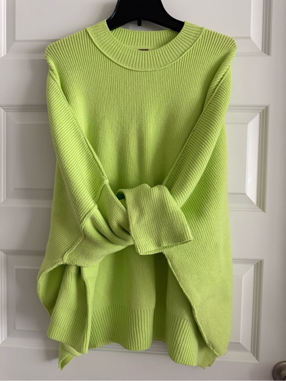 Free People Neon Lime Ribbed Crewneck Sweater